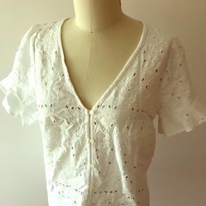 Old Navy white eyelet top